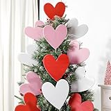 Valentines Day Decorations Tree Picks: 12pcs Extra Large Red Pink White Heart San Valentine Tree Ornaments, Cute Heart Tree Picks Decorations for Valentine's Day Tree Topper Home Wedding Office Décor