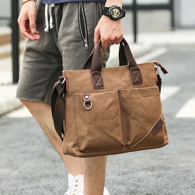Men's Canvas Handbag Outdoor Shoulder Bag Casual Backpack