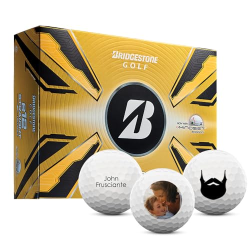 MYCUSTOMGOLFBALL Bridgestone e12 Straight Personalized Golf Balls - Add Custom Picture, Logo, or Text (Set of 12) One Side