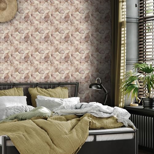 Papel pintado de mariposas bohemio acuarela rosa para dormitorio autoadhesivo 3