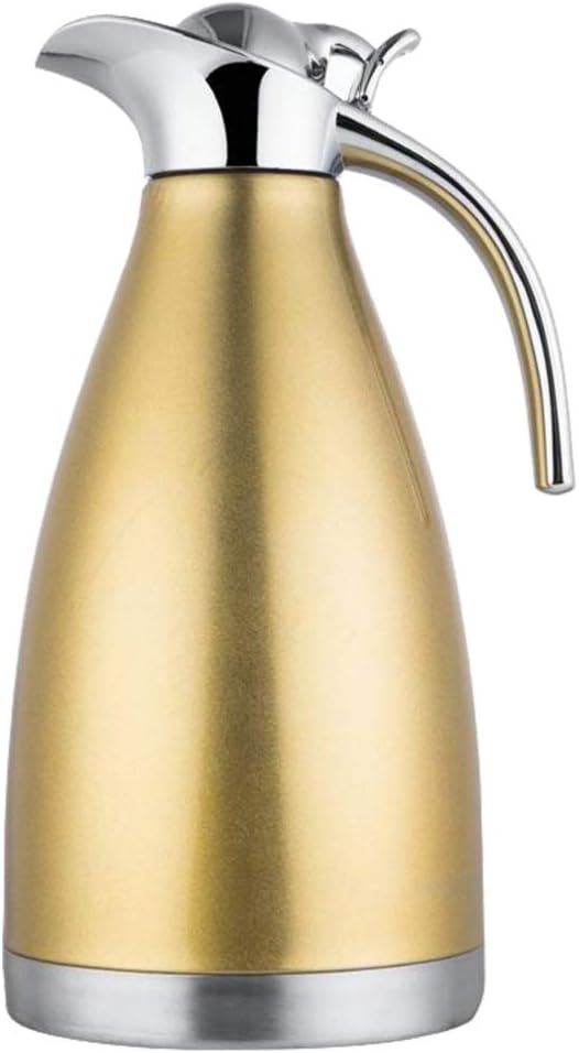 Luxshiny Stainless Steel Vacuum Jug Yellow Stylish Thermal Bottle for Tea Coffee and Beverages Insulated Water Bottle and Leak Design for Home Use