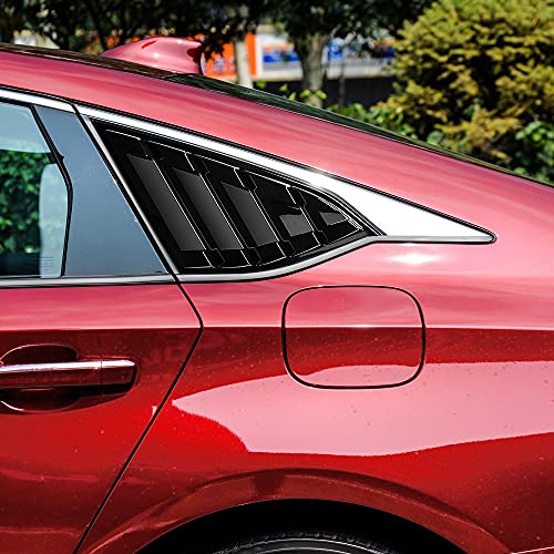 Dloveg Rear Side Window Louvers Compatible For Honda Accord 2022 2021 2020 2019 2018 Accesories Sport Style Air Vent Cover (Bright Black) #TOP4
