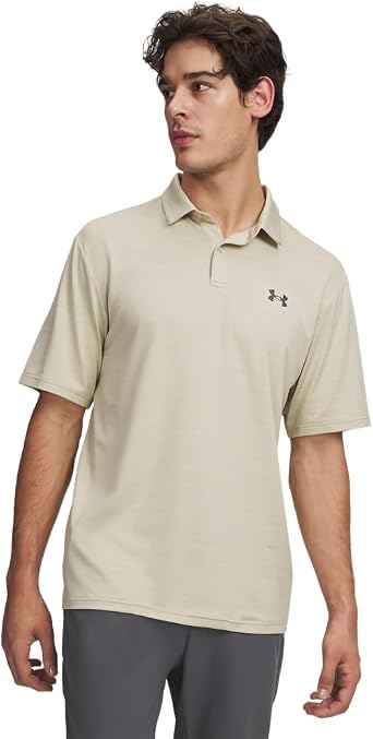 Under Armour Mens Matchplay Golf Polo, 289 Khaki Base / / Castlerock, Large