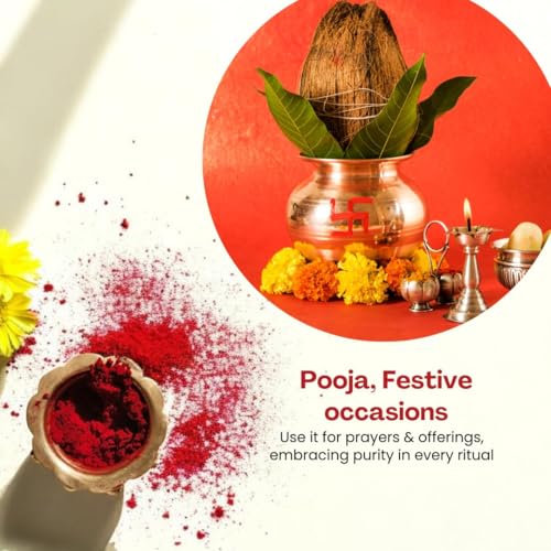 Image of Thazampoo Kumkum Maroon - 50 Gms - Pack of 2 | Organic Maroon Kumkum Bindi Powder for Women | Organic Sindoor
