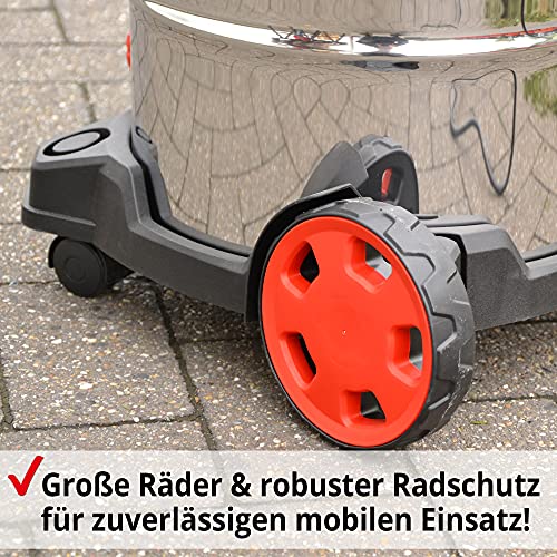 Foto von Hecht Nass und Trockensauger – starker Industriestaubsauger mit Steckdose – Einschaltautomatik – 35 Liter Behälter – Blasfunktion – umfangreiches Zubehör – mit & ohne Beutel - Nass Trockensauger
