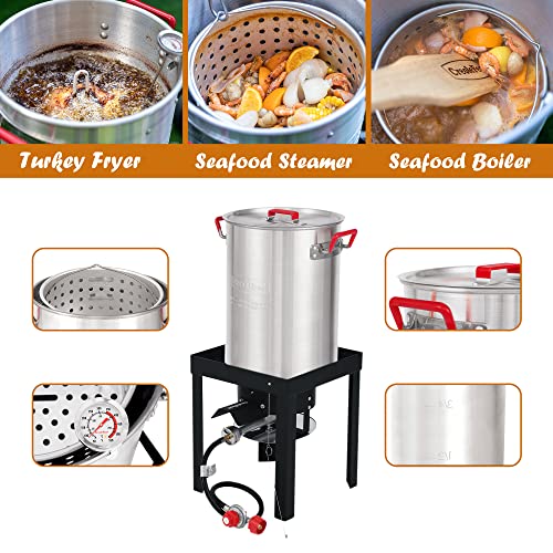 Creole Feast TFP1030 Turkey and Fish Fryer Pot Seafood Boiler Steamer