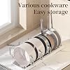 Lhieiayh Pot Rack -Expandable Pan Organizer for Cabinet,Pot Lid Holder with 7 Adjustable Compartment for Kitchen Cabinet Cookware Baking Frying Rack,Apricot #2