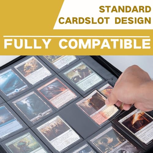 Image of 1000+ Pockets Trading Card Binder, 16-Pocket Card Ablum Compatible with MTG,Sports Cards & Other Standard Size Trading Cards (Yellow)