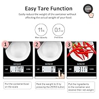 NUTRI FIT Digitale Küchenwaage Wiederaufladbar aus Gehartes Glas, Schwarz – Ansicht 8