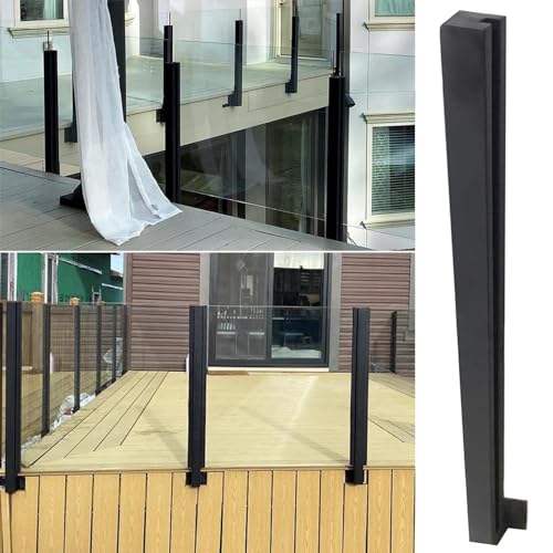 Barandilla de Vidrio con kit completo y acero negro para escaleras y pasillos seguros