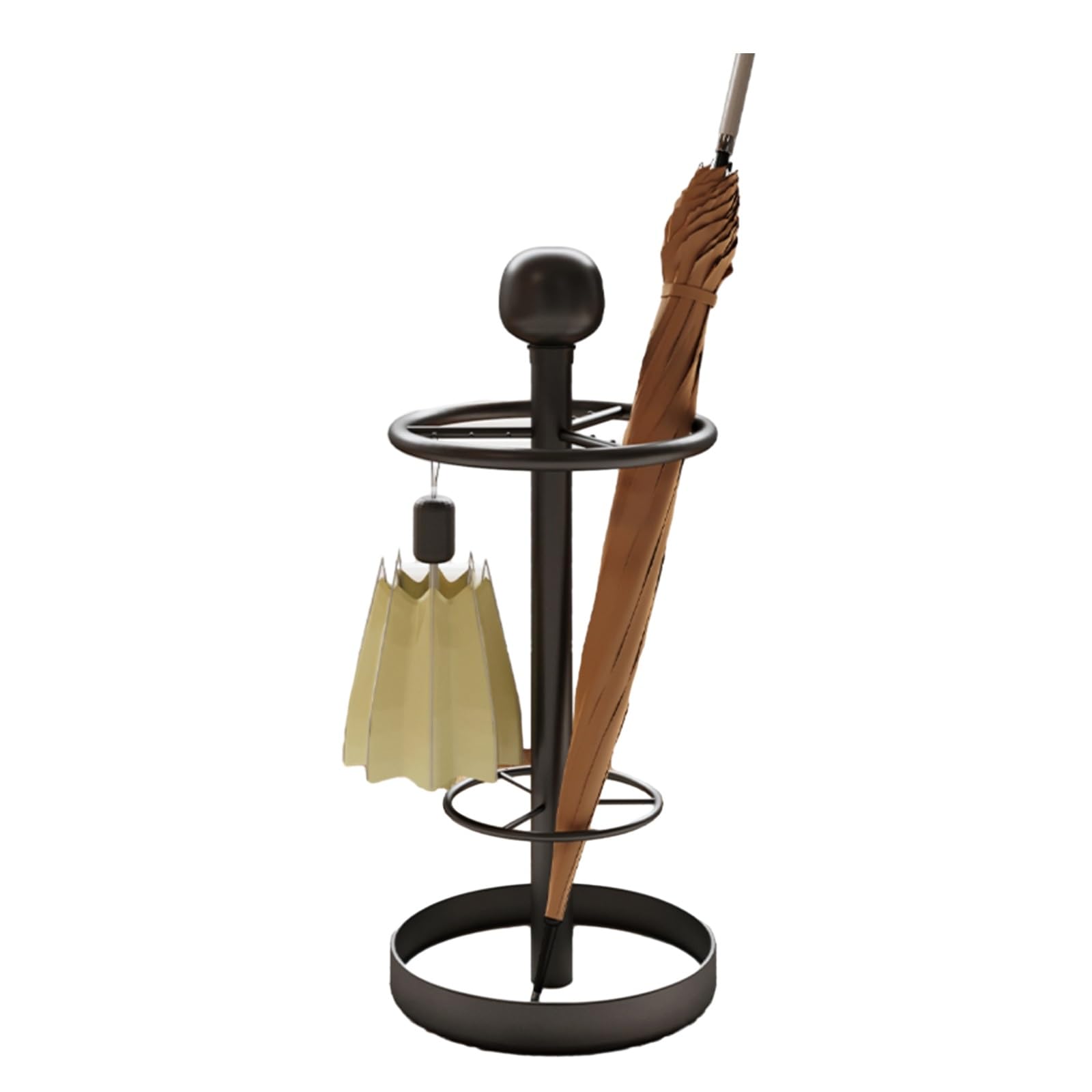 Rohcghc Bronze Umbrella Stand, Round Metal Umbrella Holder With Hooks And Removable Drip Tray, Entryway Stand For For Home, Office Decor(,30Cm)