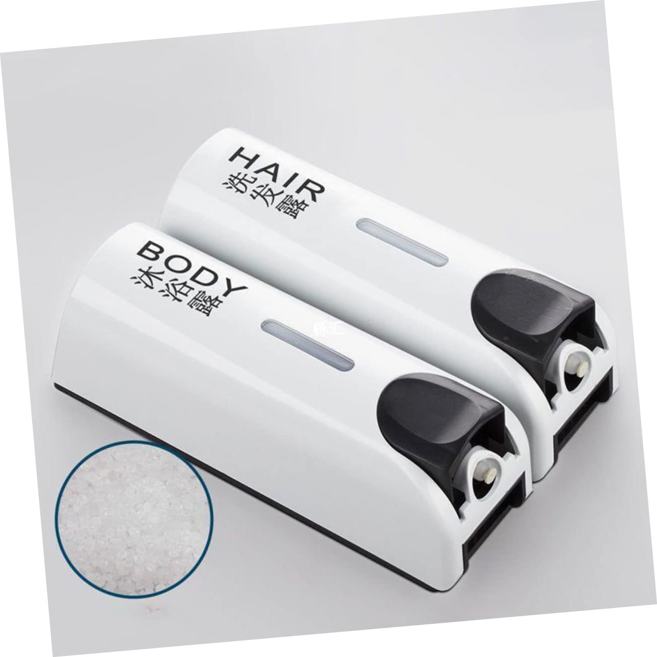 Dispensador de Jabón Líquido y Montaje sin Taladro de Pared para Baño y Hotel Plástico Compacto Boca Grande, Diseño Sencillo Adecuado para Loción y Champú