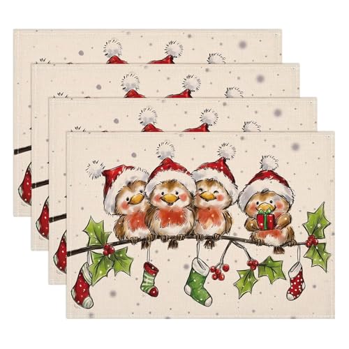4er Set Platzsets Weihnachten 30x45cm Weihnachts Bedruckte Tischsets...
