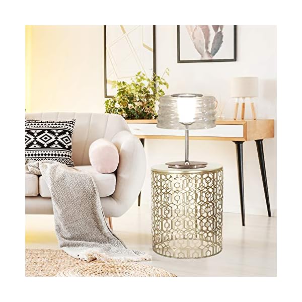 End Tables Set of 2, Gold Nesting Side Coffee Table Decorative Round Nightstands (Stainless Steel Top) - Image 9