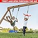 Ninja-Twister Swing Spins Set: Slackline Attachments - 360° Handle Twist-Spin Flips Toy Activate Ninja Powers Warrior Accessories Kids Hang Toys for Playground Backyard, Red