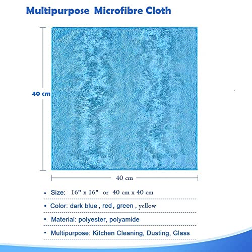 Image of Microfiber Cleaning Cloth, Multi Colour, Lint & Scratch Free, 100% Absorbent, Multipurpose, 12 inchX 12 inch Inch, Premium Microfibre Towels for Car Bike Cleaning Polishing Washing & Detailing.