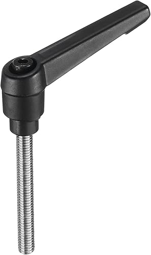 Miniatura 16 de uxcell Palanca de sujeción ajustable M8 x 1.181 in métrica 304 acero inoxidable macho roscado perillas de mano con botón de trinquete giratorio