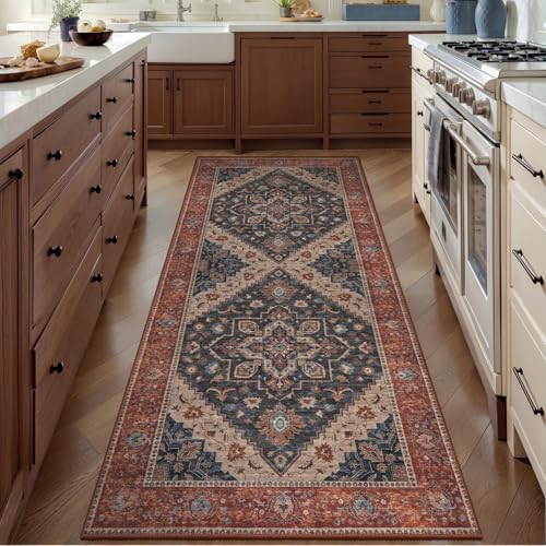 Image of Tangsoo 2x6 Washable Runner Rug for Hallways, Vintage Non Slip Rug Runners