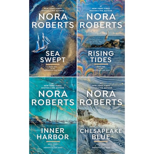 The Chesapeake Bay Saga Series, 4 Books Collection Set, Sea Swept, Rising Tides, Inner Harbor, Chesapeake Blue, by Nora Roberts