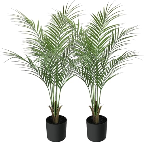 Artificial Palm Plant 3FT Fake Palm Tree with 9 Trunks Perfect 36inch Faux Tropical Palm Plants in...