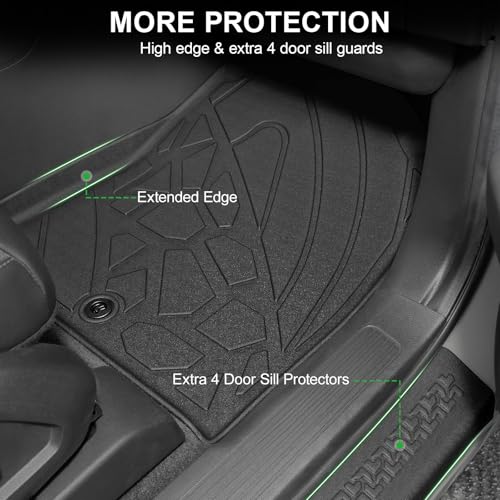Image of Floor Mats for Honda Passport 2026, TPE All Weather Durable Floor Liners Door Sill Guards for Passport Accessories