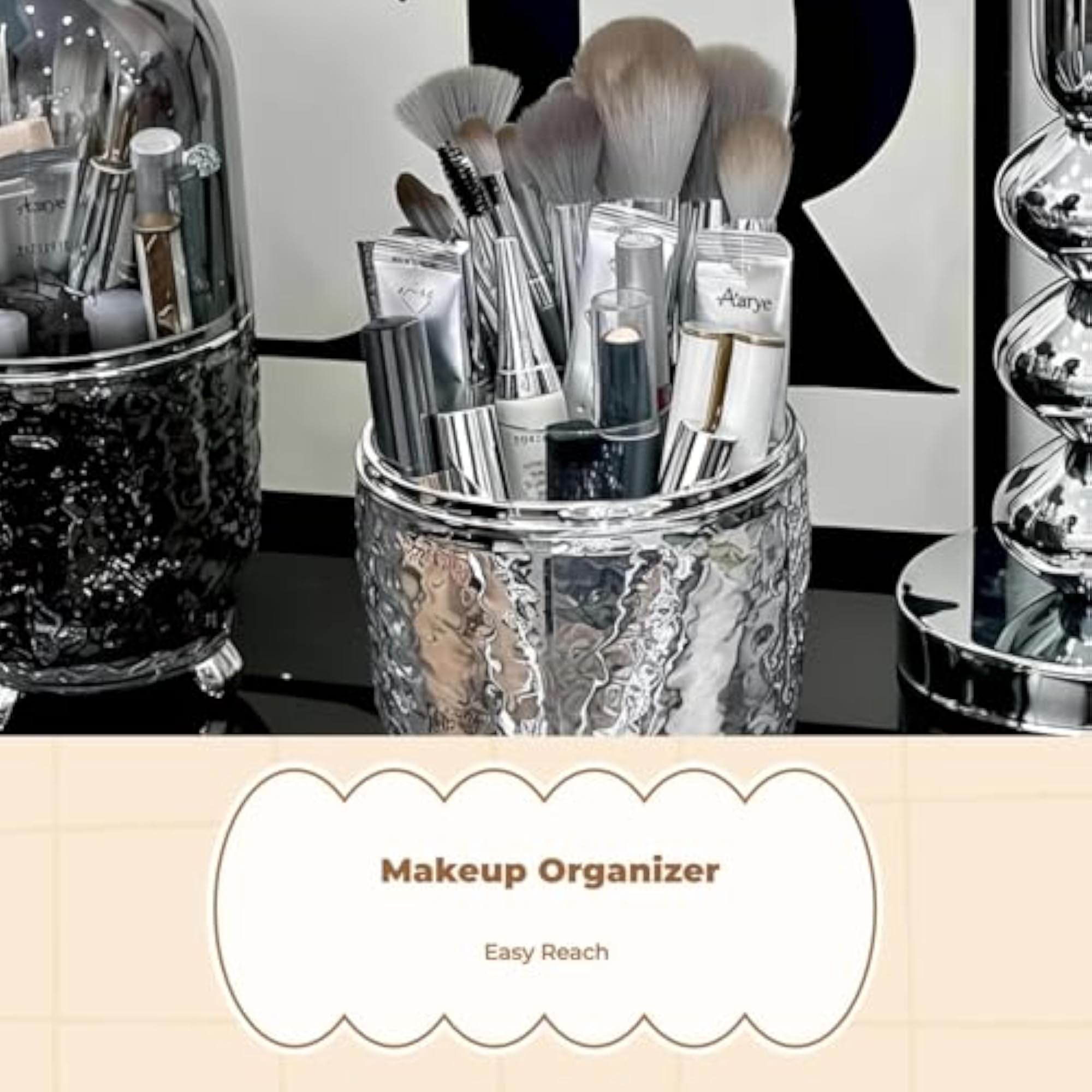 360 Rotating Acrylic Makeup Organizer, Multi-Compartment