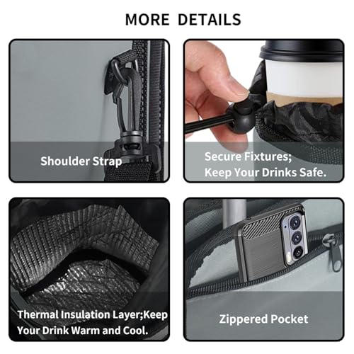 Image of Luggage Cup Sleeve Adjustable Divider for Bottles Carry on Case Fits Suitcase Handles Gifts for Flight Attendants Travelers Accessories Gray