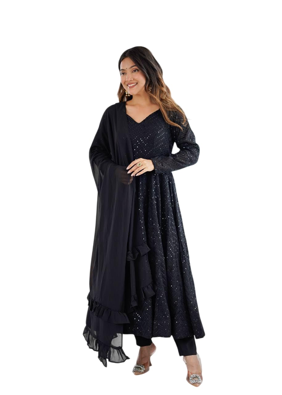 vavadiya collection Women's Heavy Faux Georgette Embroidery Work Anarkali and Set Beautiful Dupatta Traditional for Women Any Occasion Lehenga choli-picture-19