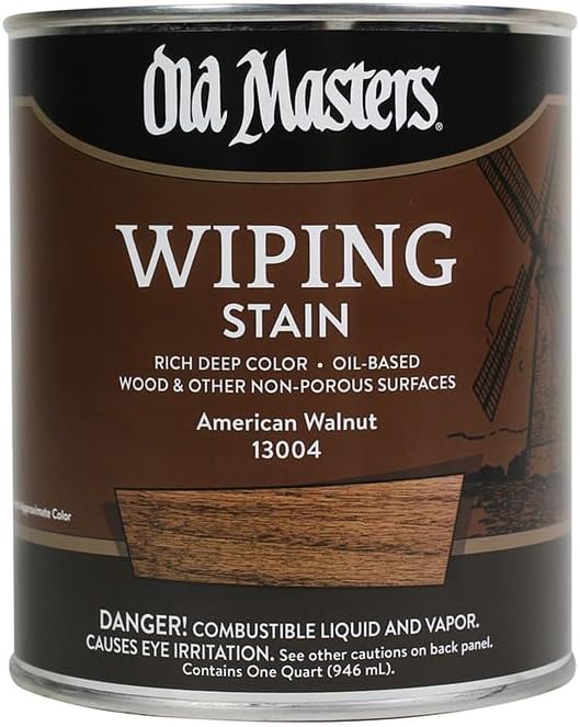 8-Pack of 1 qt Old Masters 13004 Old Masters American Walnut Oil-Based Wiping Stain