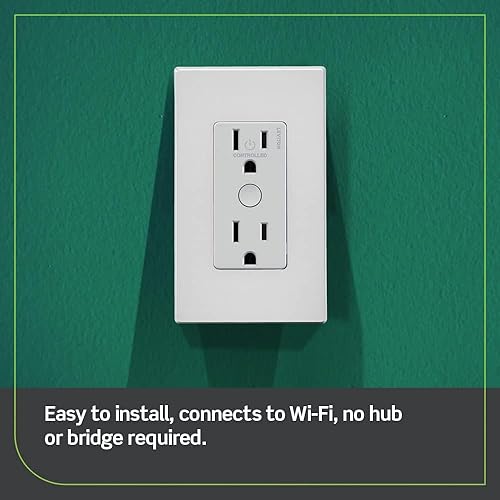 Miniatura 2 de Leviton Decora Smart Outlet, resistente a manipulaciones 15A, Wi-Fi de 2 generación, funciona con My Leviton, Alexa, Google Assistant, Apple