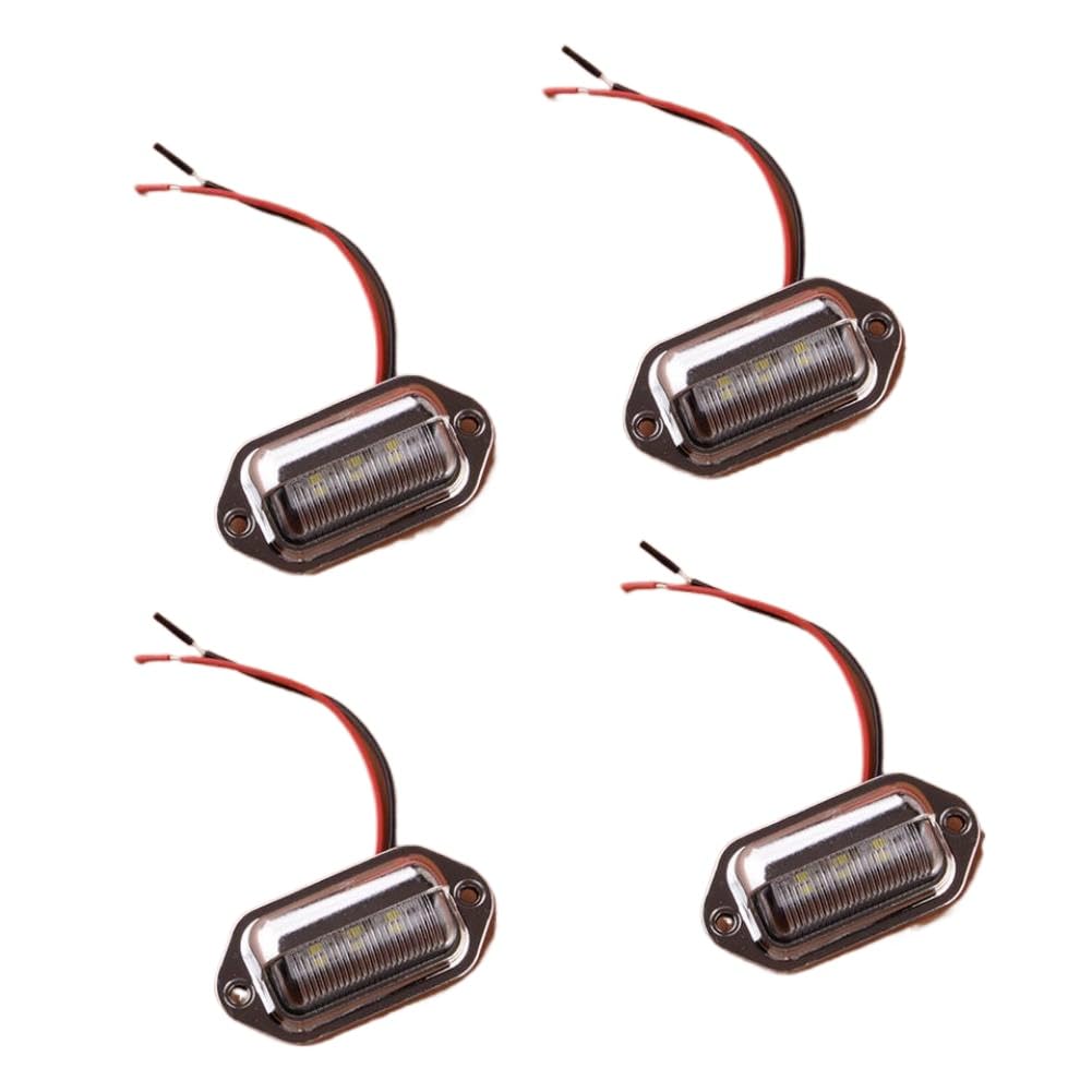 Luce di cortesia a LED per ponte 4 pezzi Luce targa di poppa impermeabile Luce targa 12V 24V Compatibile con rimorchio per barche marine Auto moto