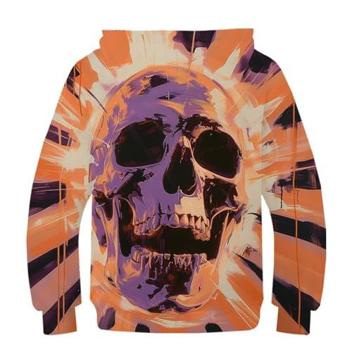 Sweatshirt imprimé crâne 3D pour adolescent 10-12 ans pull hiver chaud - 2