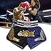 Anotherboxer Unisex Muay Thai Kickboxing Shorts, Breathable Elastic Waist for MMA Fighting Shorts, Polyester Fiber Blend, Red+White（Black+Blue）（L）