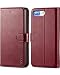 TUCCH iPhone 8 Plus Wallet Case, iPhone 7 Plus Case, Premium PU Leather Flip Folio Case with Card Slot, Stand Holder, Magnetic Closure [TPU Interior Case] Compatible with iPhone 7/8 Plus, Wine Red