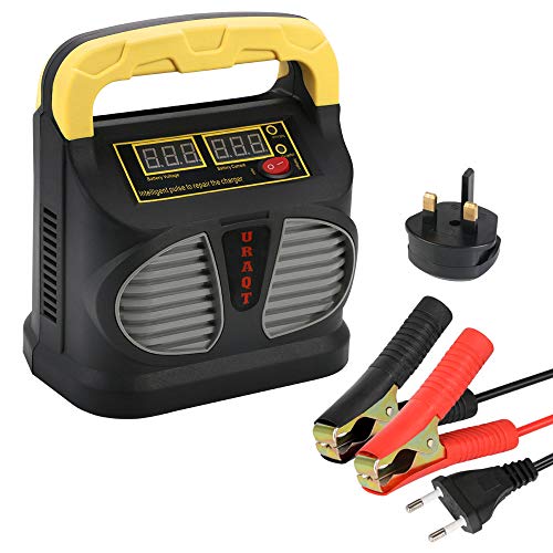 Cargador de Batería, URAQT 10A 12V/24V Mantenimiento Automático e Inteligente con Múltiples...
