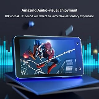 MP3 Player with Bluetooth and WiFi,MP3 Player with Spotify,Spotify Kids,Audible,Pandora,Amazon Music,4" Music Player MP4 Up to 1TB(80GB,Blue_White)