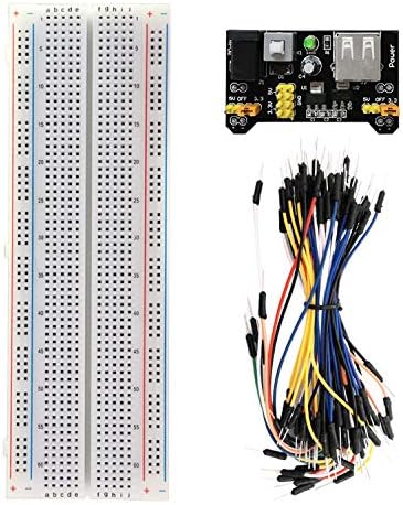 KEYESTUDIO Starter Kit with 3.3V 5V Breadboard Power Module, 830 points Breadboard kit, 65pcs Jumper Wire for Arduino UN0, MEGA R3