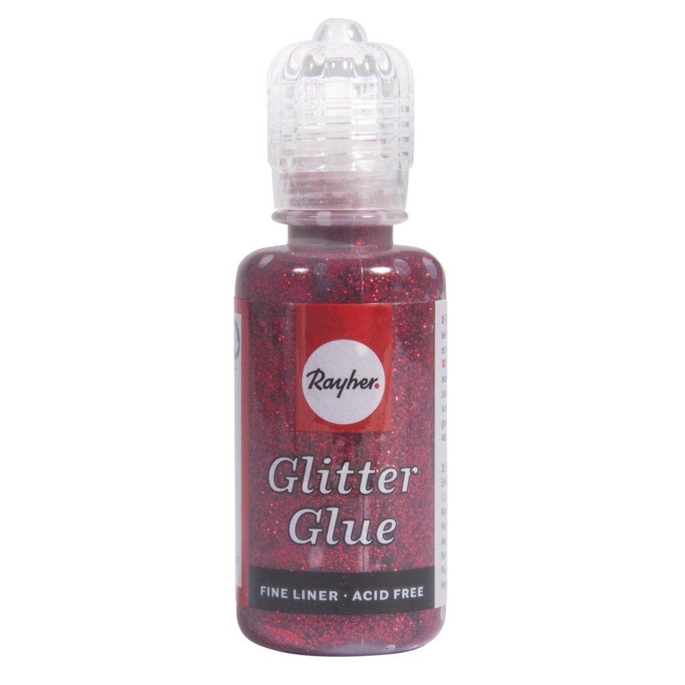 RAYHER 33840290 Glitter Glue Metallic Bottle 20 ml Wine Red