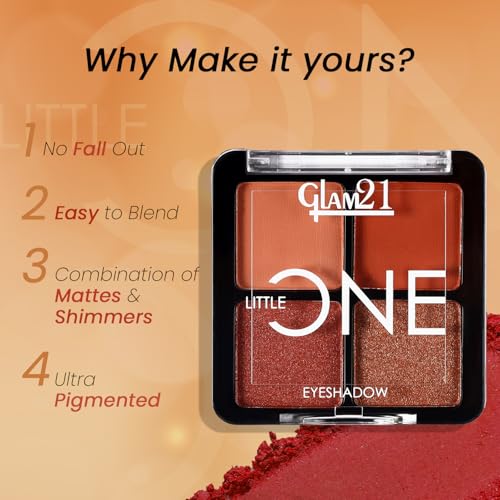 Image of Glam21 Little One 4-in-1 Eyeshadow Palette- Little Lady,3.5gm & Color Match BB Foundation SPF15-Dark Tan,46gm Combo | Ultra-Pigmented, Long-Lasting Eyeshadows | Lightweight, Non-Cakey BB Cream for Radiant, Blemish-Free Glow |Combo Pack Of 2