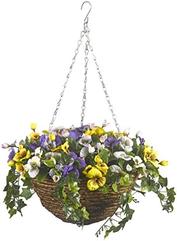 Smart Garden Easy Hanging Basket Artificial Pansy Flower Ready To Hang Flowers