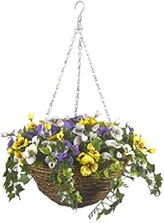 Smart Garden Easy Hanging Basket Artificial Pansy Flower Ready To Hang Flowers