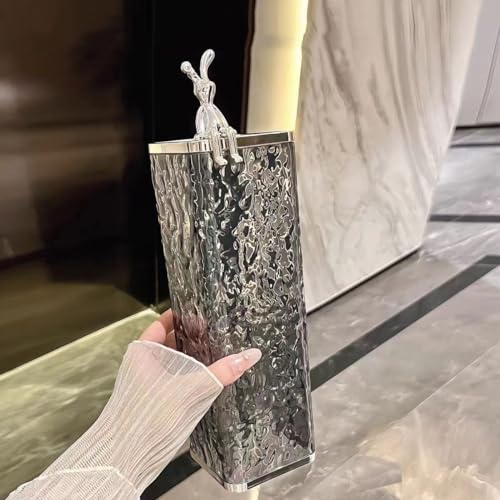 Wall Mount Paper Cup Dispenser, Water Ripple Pull Type Cup Holder Fit 6oz - 8oz Disposble Paper and Plastic Cups, Bathroom Cup Dispenser for Home Hospital Office Gym (Transparent Gray Water Ripples)