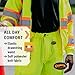 Pioneer Easy Boot Access 5 Pockets Work Pants, Adjustable Elastic Waist, Hi Vis and Reflective Stripe, Yellow-Green, S, V1070360-S
