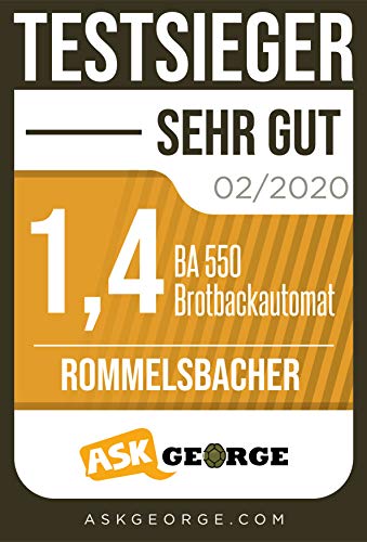ROMMELSBACHER bread maker BA 550 13 programs, automatic ingredient compartment, 2 bread sizes (700 g/900 g), adjustable browning level in 3 levels, also for gluten-free bread,stainless steel/black 9 Gallery Image