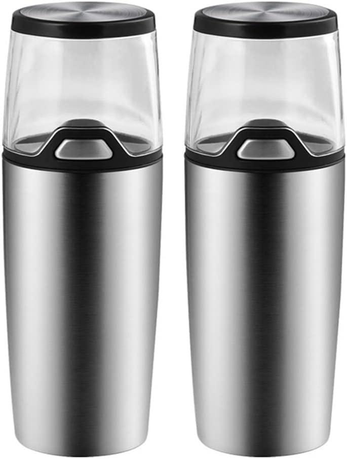 Electric Pepper Mill Stainless Steel Automatic Salt and Grinder With LED Light Thickness Adjustment Kitchen Spice