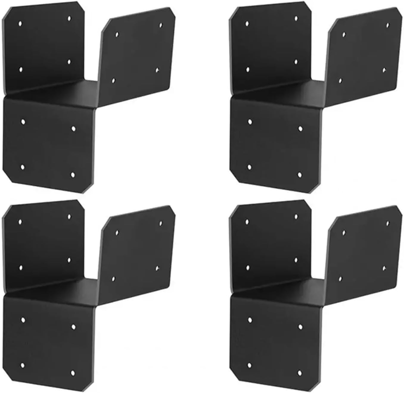 Metal Joist Connector Joist Anchoring Hanger Roof Tie Header Hanger Joint Post Cap Connector Set for Supporting Beams for 2/4x(3Inch)