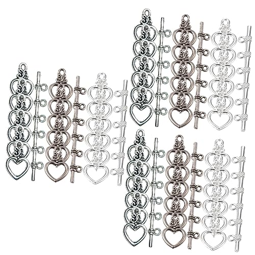 Fermoirs en forme de cœur argentés Gadpiparty pour création bijoux DIY
