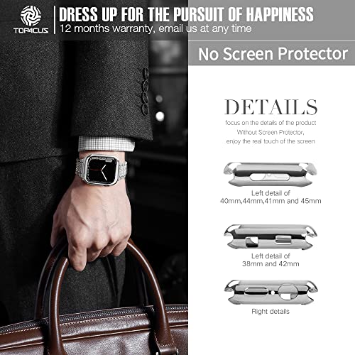 Top4Cus 38Mm Cover Environmental Soft Flexible Tpu Anti-Scratch Lightweight Protective 38Mm Iwatch Case Compatible With Apple Watch Series 8/7 Series 6/Se/5/4 Series 3/2/1 - Silver #TOP3