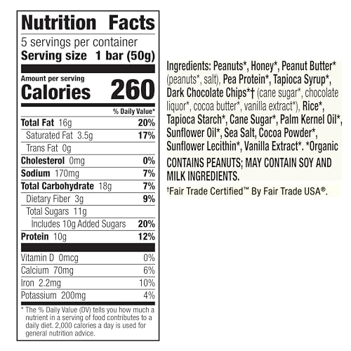 Cascadian Farm 149990 Organic Peanut Butter Dark Chocolate Chip Protein Bars thumb #5