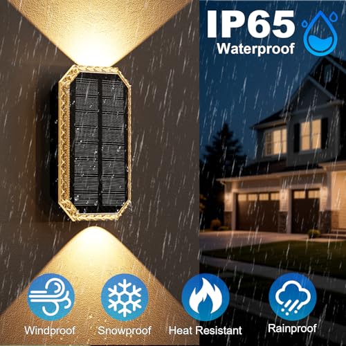 Luces solares exterior sin cables para paredes oscuras pack de 2 focos impermeables IP65 duraderos 4